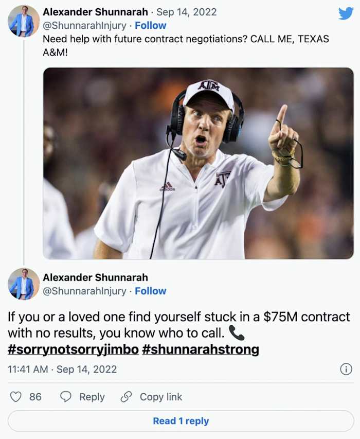 Lawyer trolls Jimbo Fisher